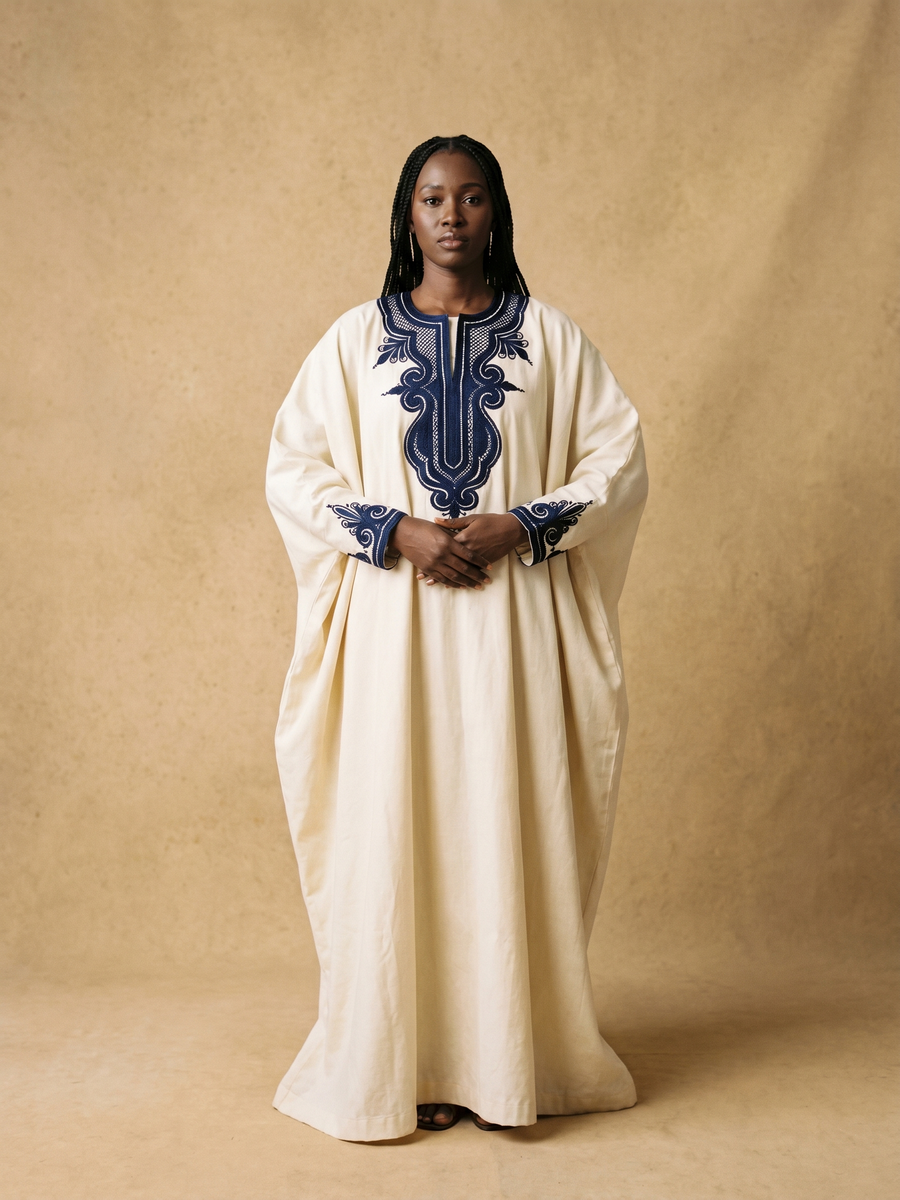 Boubou bicolore brodé